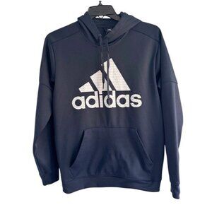 Adidas Men's Sz M Badge of Sport BOS Matrix Navy Blue Pullover Hoodie